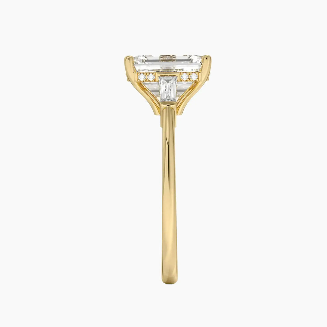 Nyx Emerald Hidden Halo 1.5 Carat Lab Grown Diamond Engagement Ring in 14K Yellow Gold