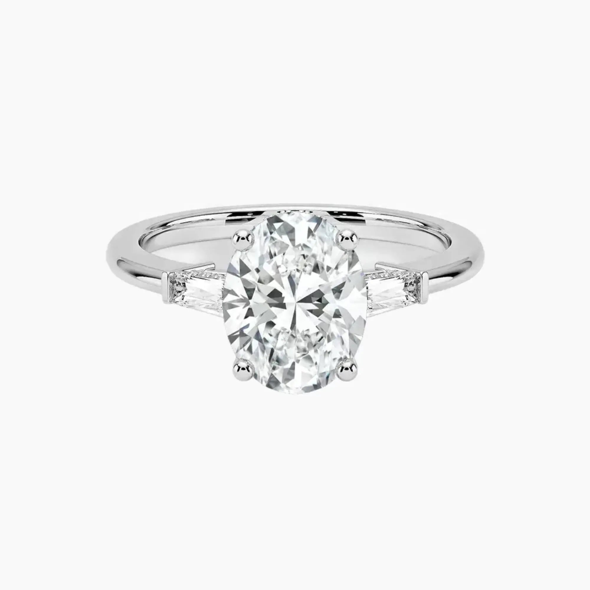 Nyx Oval Hidden Halo 2 Carat Lab Grown Diamond Engagement Ring in 14K White Gold