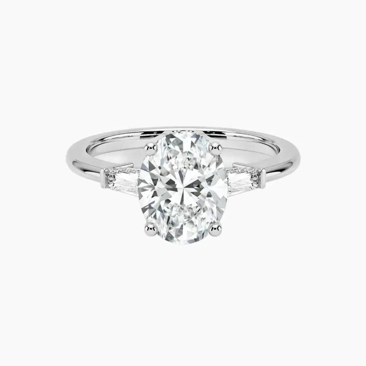 Nyx Oval Hidden Halo 2.5 Carat Lab Grown Diamond Engagement Ring in 18K White Gold