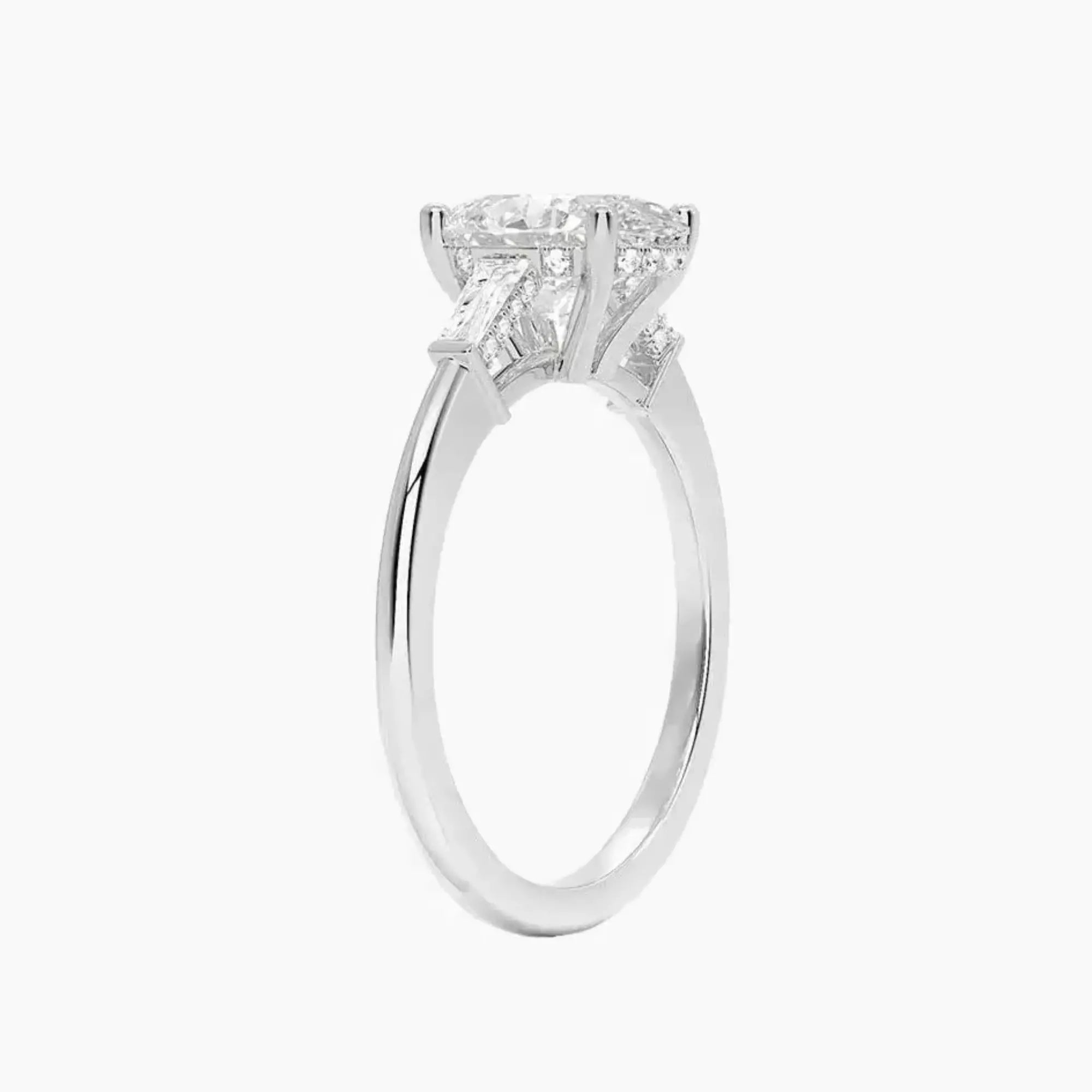 Nyx Oval Hidden Halo 1 Carat Lab Grown Diamond Engagement Ring in 18K White Gold