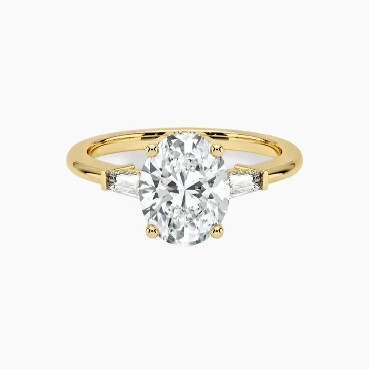 Nyx Oval Hidden Halo 2.5 Carat Lab Grown Diamond Engagement Ring in 14K Yellow Gold