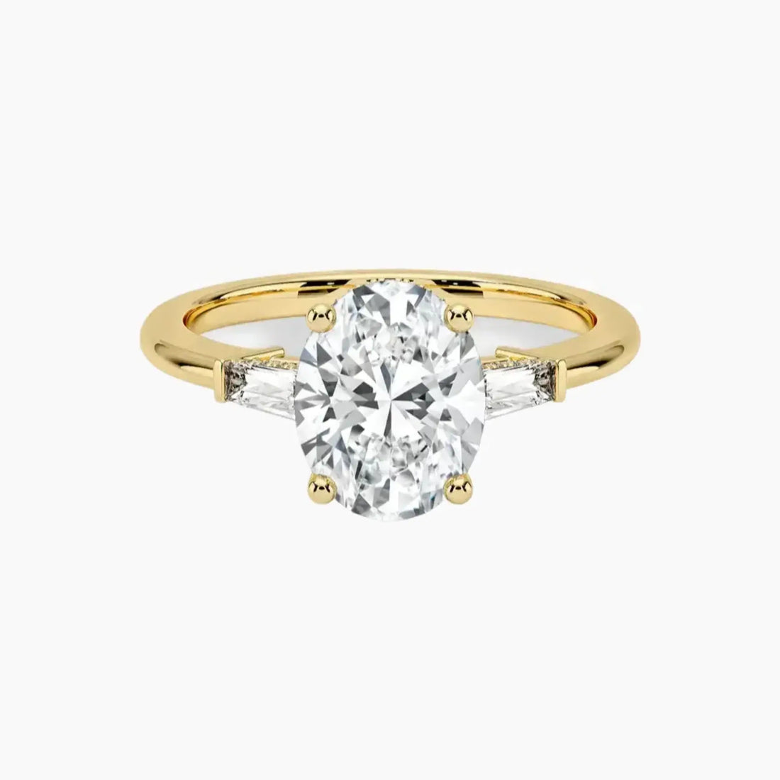 Nyx Oval Hidden Halo 1.5 Carat Lab Grown Diamond Engagement Ring in 18K Yellow Gold
