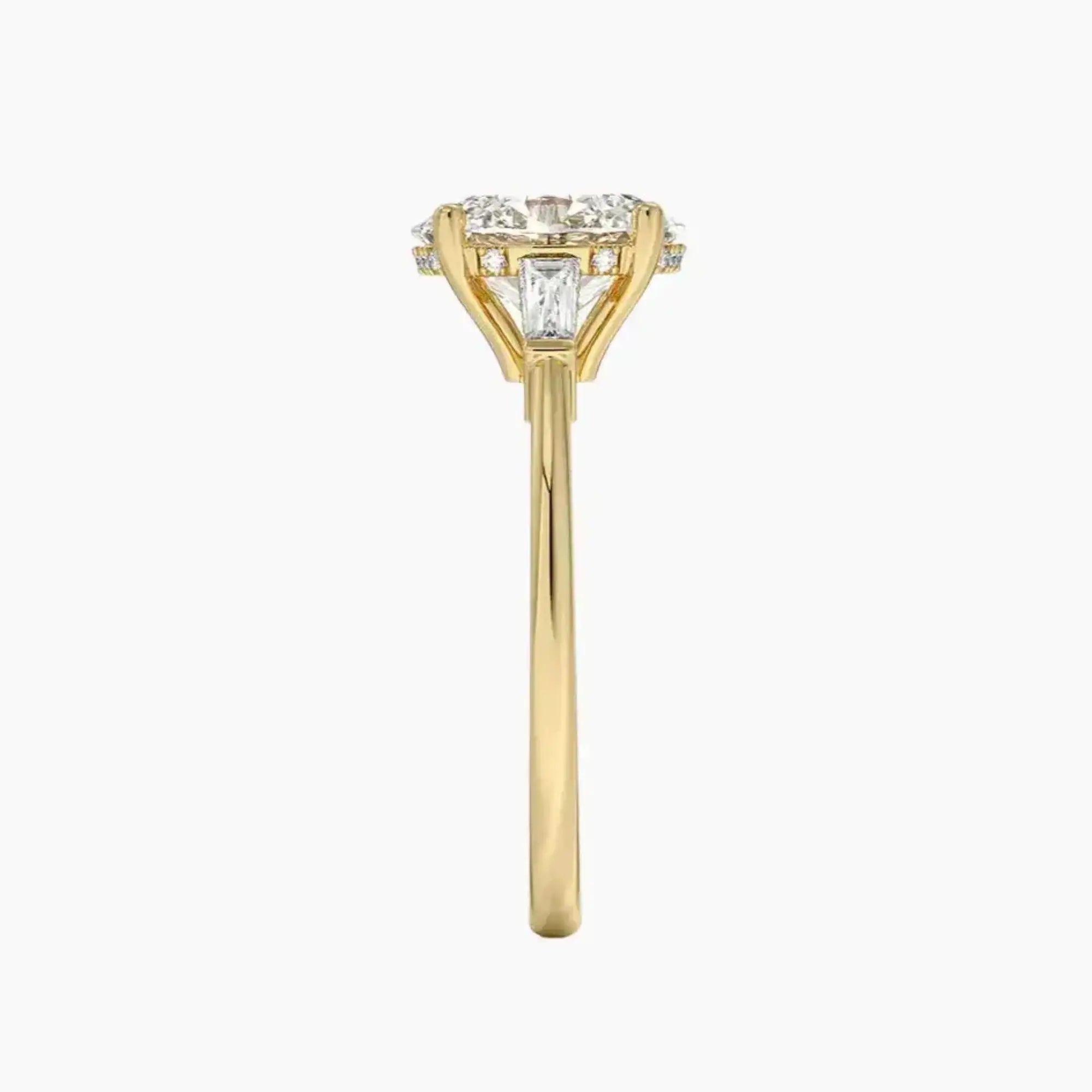 Nyx Oval Hidden Halo 2 Carat Lab Grown Diamond Engagement Ring in 14K White Gold