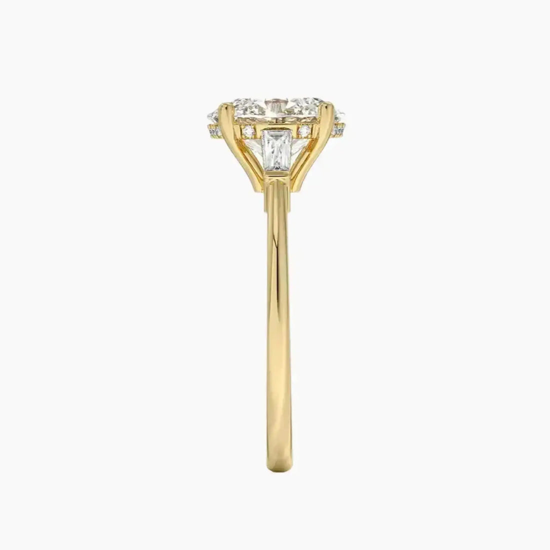 Nyx Oval Hidden Halo 3 Carat Lab Grown Diamond Engagement Ring in 14K Yellow Gold