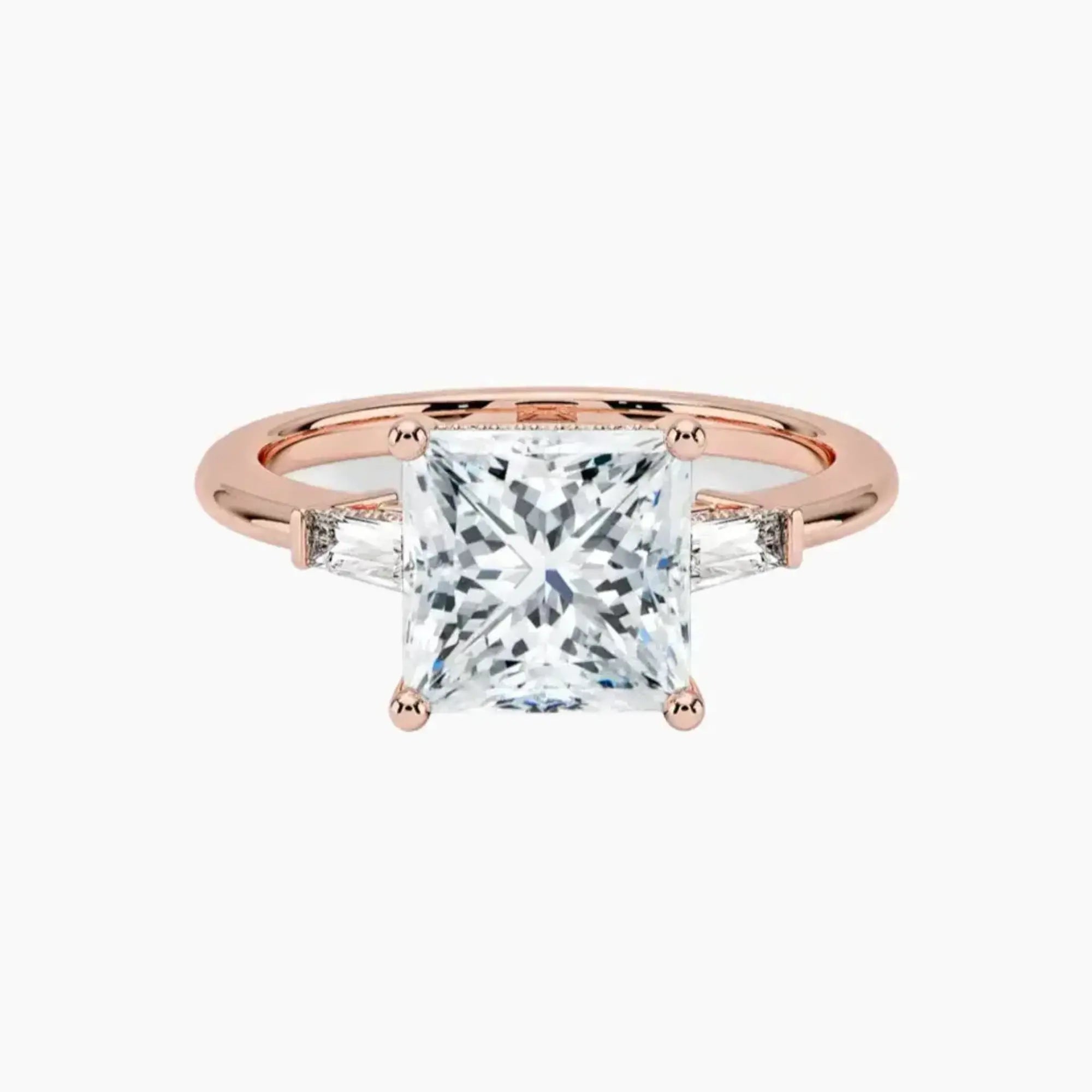 Nyx Princess Hidden Halo 1 Carat Lab Grown Diamond Engagement Ring in 18K Rose Gold