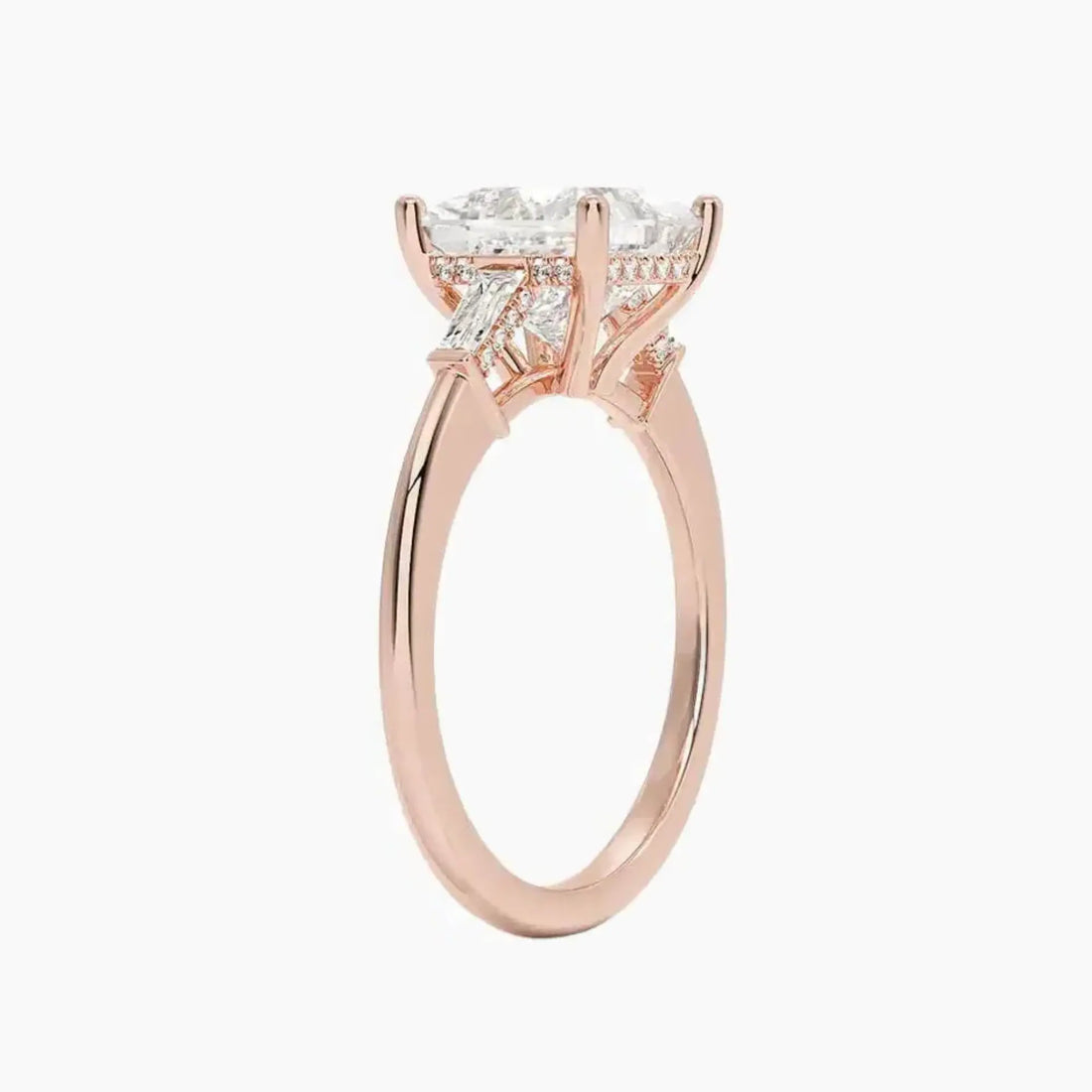 Nyx Princess Hidden Halo 2.5 Carat Lab Grown Diamond Engagement Ring in 18K Yellow Gold