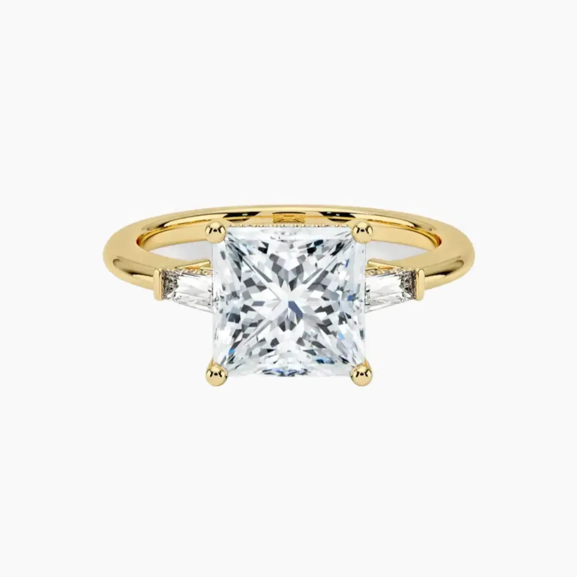 Nyx Princess Hidden Halo 2.5 Carat Lab Grown Diamond Engagement Ring in 18K Yellow Gold