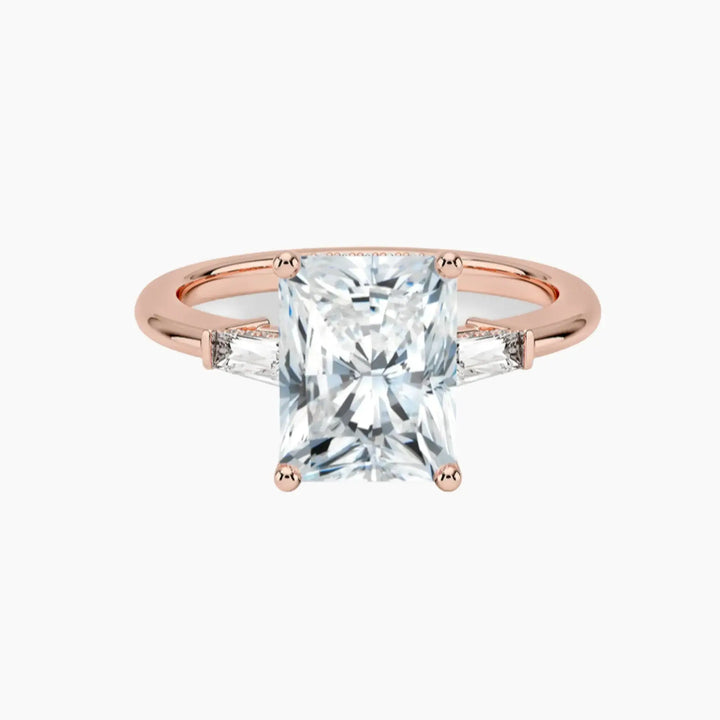 Nyx Radiant Hidden Halo 2.5 Carat Lab Grown Diamond Engagement Ring in 18K Rose Gold