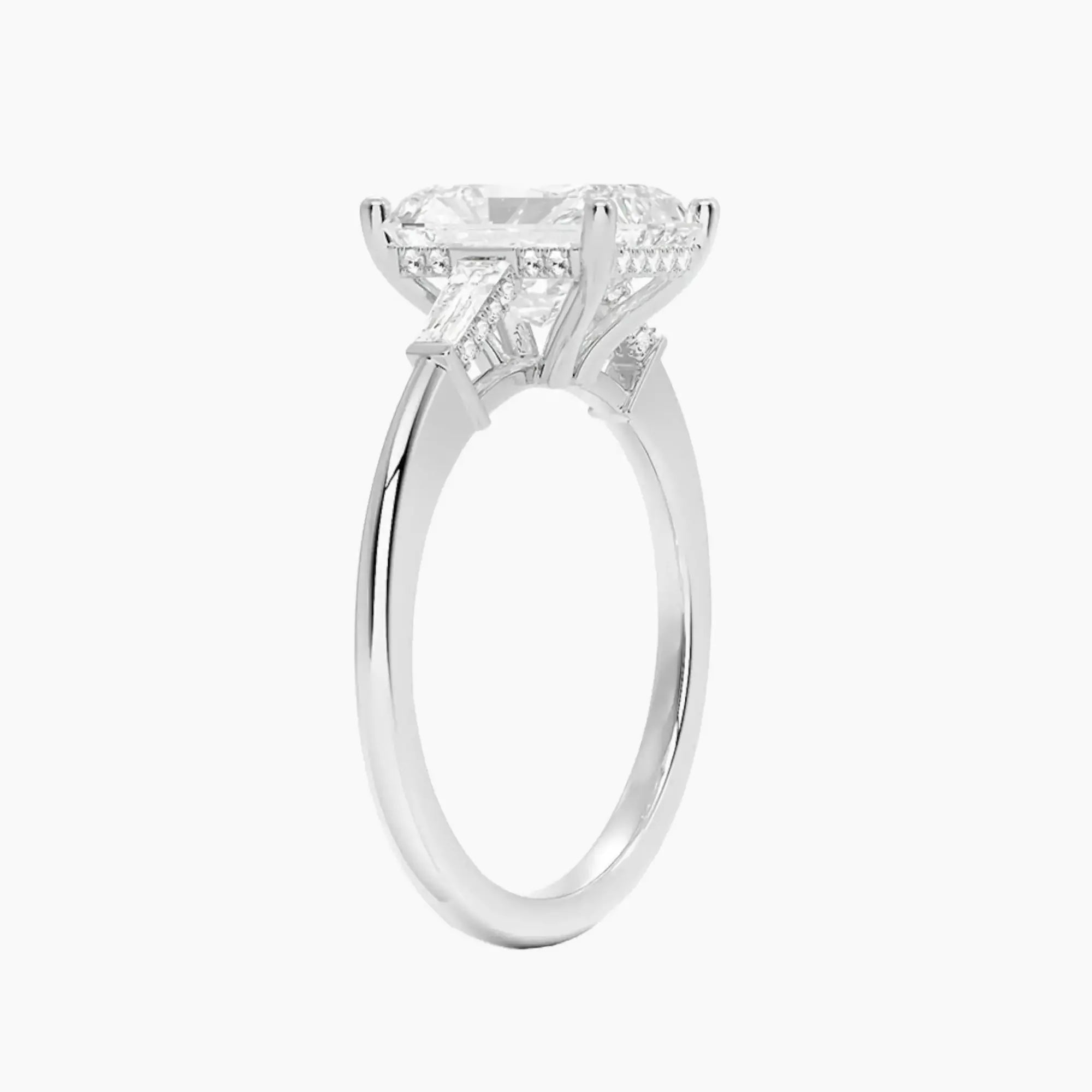 Nyx Radiant Hidden Halo 2.5 Carat Lab Grown Diamond Engagement Ring in 18K Rose Gold