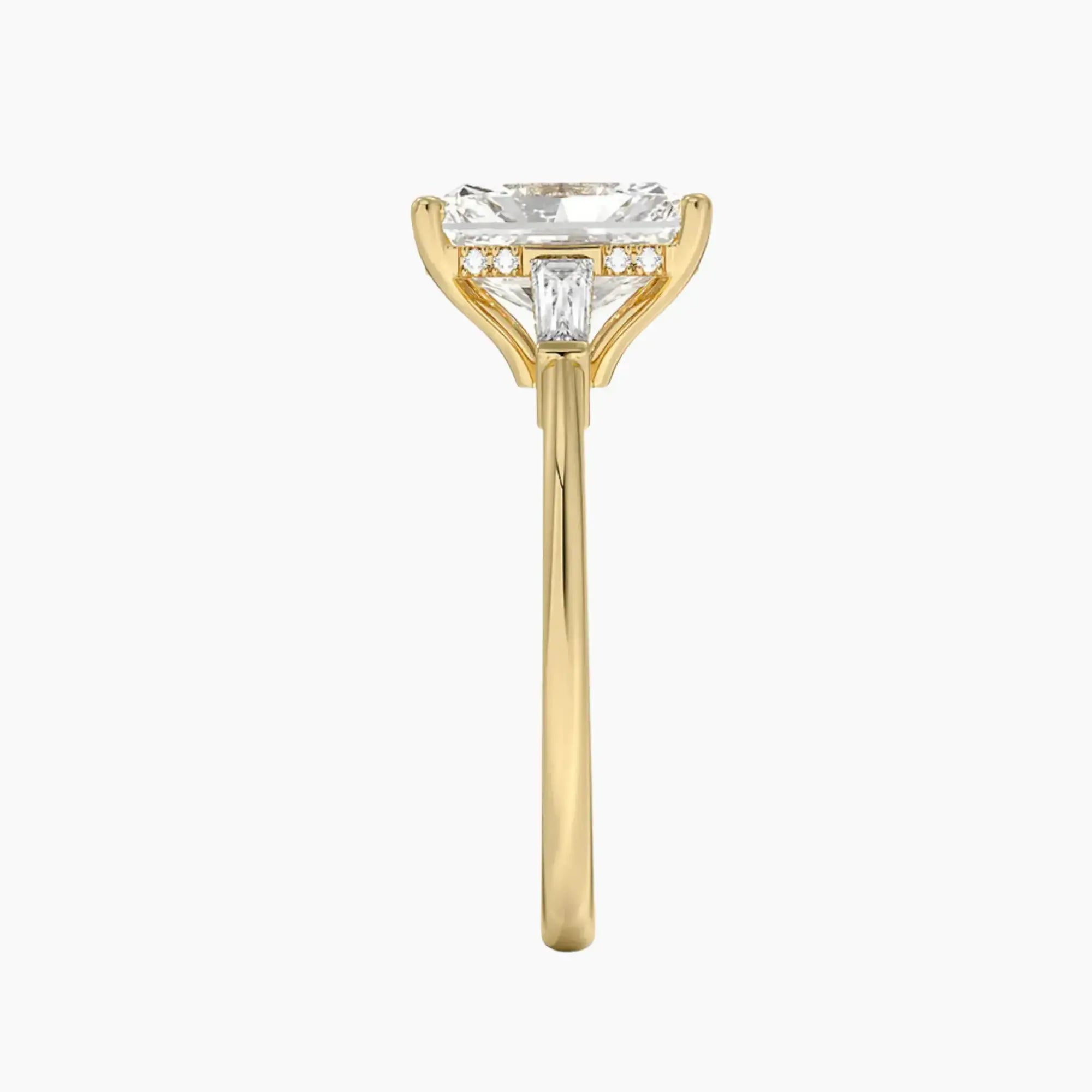 Nyx Radiant Hidden Halo 2 Carat Lab Grown Diamond Engagement Ring in 18K Yellow Gold