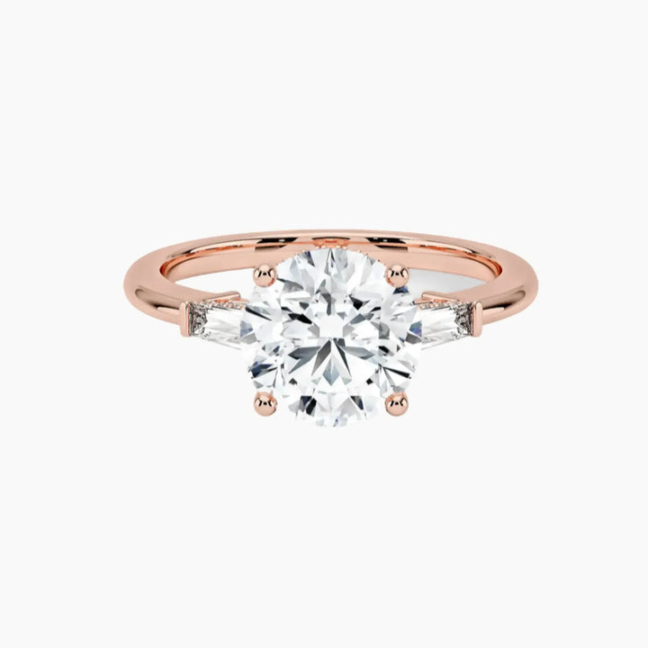 Nyx Round Hidden Halo 1 Carat Lab Grown Diamond Engagement Ring in 14K Rose Gold