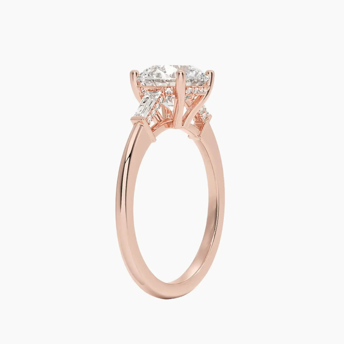 Nyx Round Hidden Halo 3 Carat Lab Grown Diamond Engagement Ring in 14K White Gold