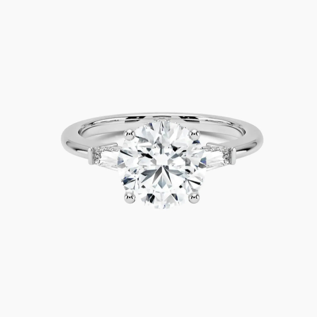 Nyx Round Hidden Halo 2 Carat Lab Grown Diamond Engagement Ring in 18K White Gold