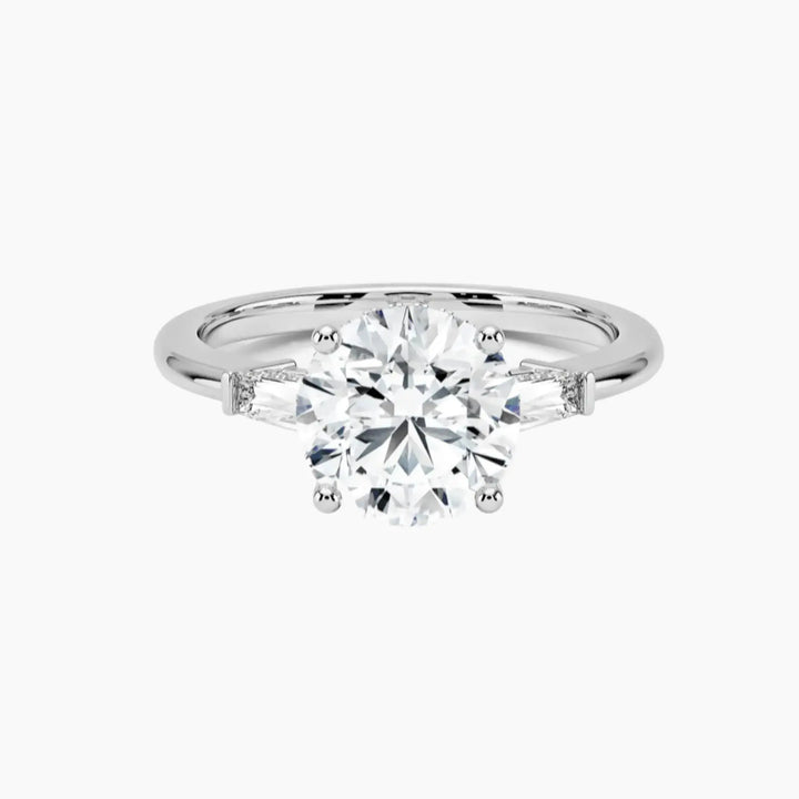 Nyx Round Hidden Halo 2 Carat Lab Grown Diamond Engagement Ring in 18K White Gold