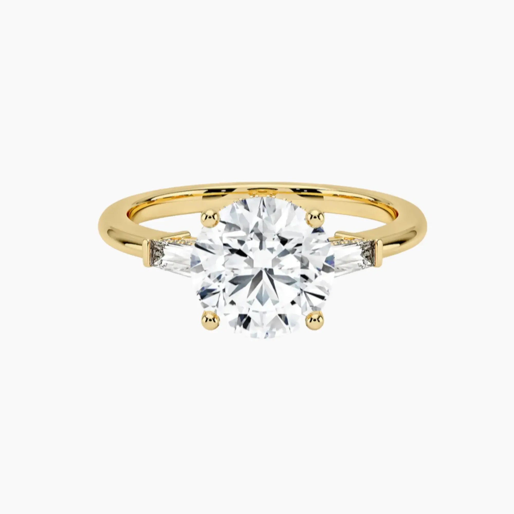 Nyx Round Hidden Halo Diamond Ring Setting in 18K Rose Gold