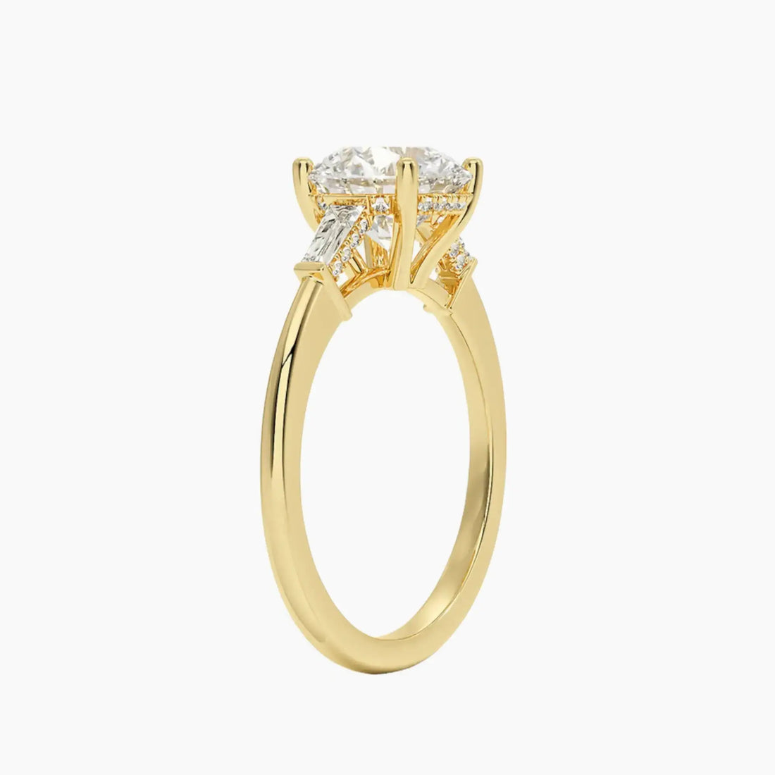 Nyx Round Hidden Halo Diamond Ring Setting in 14K White Gold