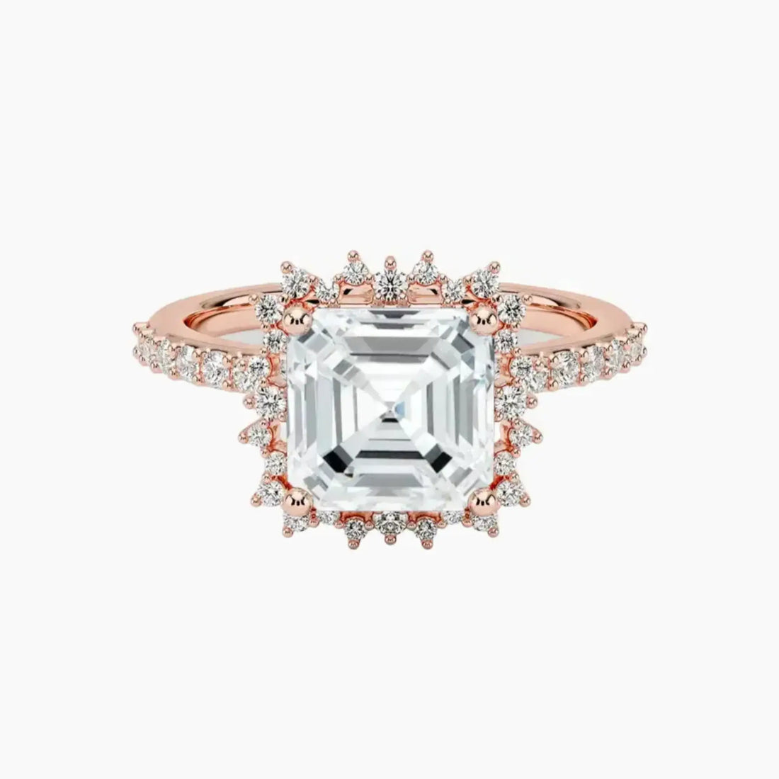 Coraline Asscher Designer Diamond Ring Setting in 18K White Gold