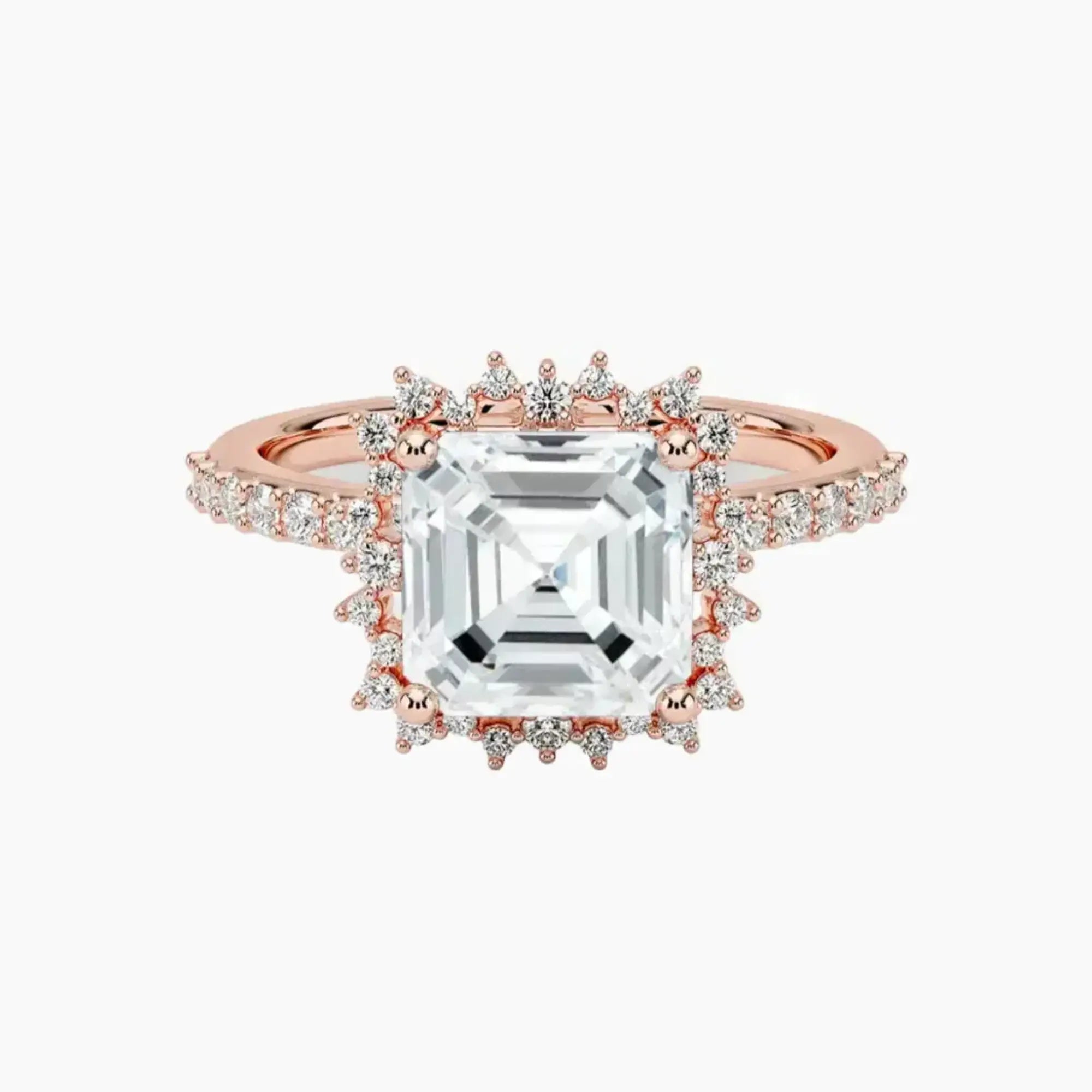 Coraline Asscher Designer Diamond Ring Setting in 14K Yellow Gold