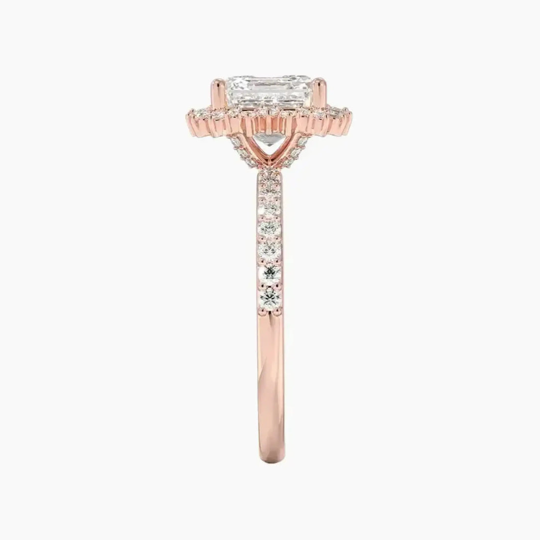 Coraline Asscher Designer 1 Carat Lab Grown Diamond Engagement Ring in 14K White Gold
