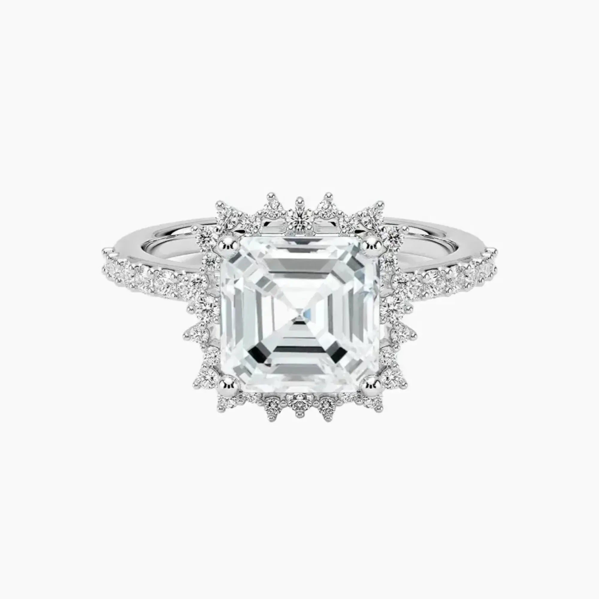 Coraline Asscher Designer Diamond Ring Setting in 14K Yellow Gold