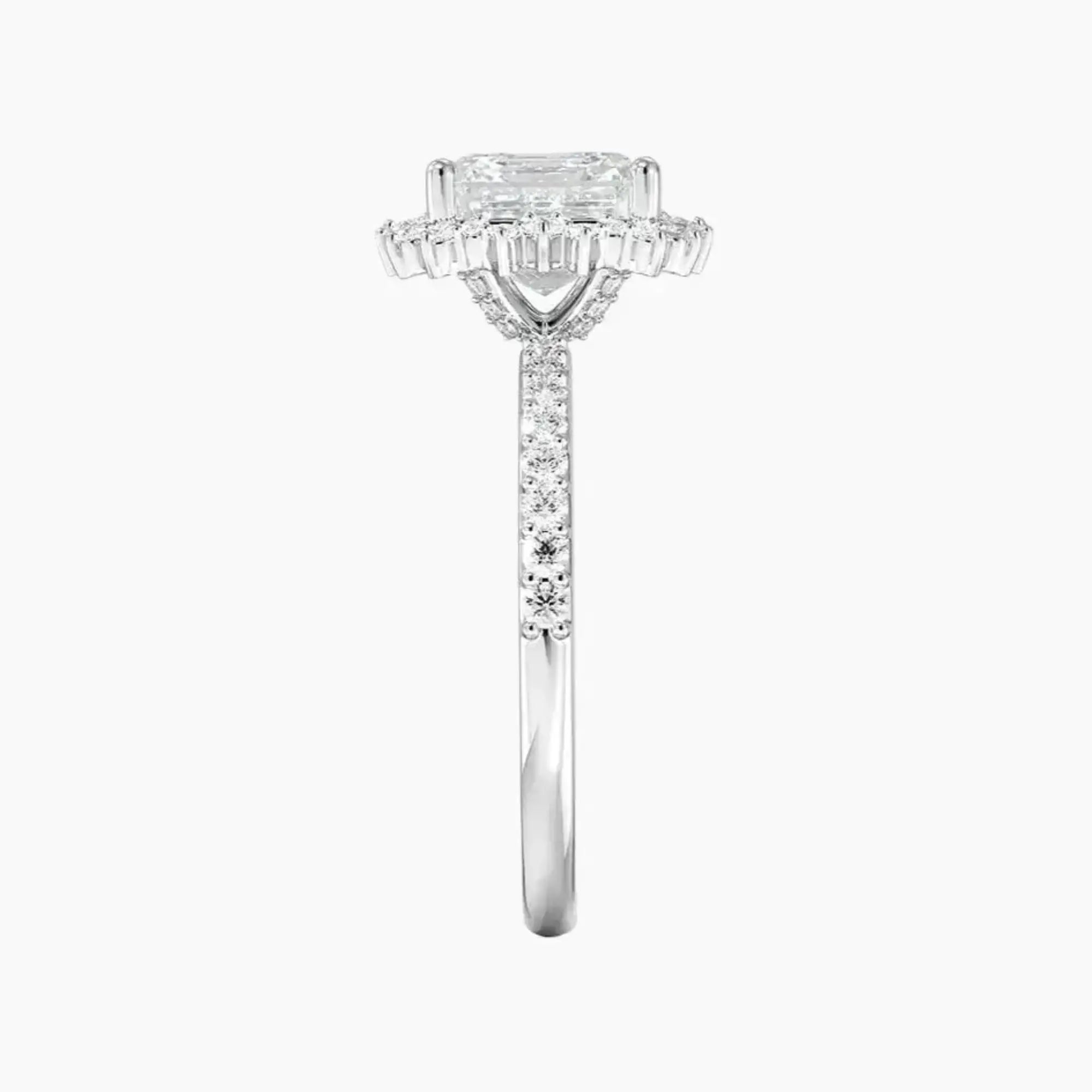 Coraline Asscher Designer 3 Carat Lab Grown Diamond Engagement Ring in 18K White Gold