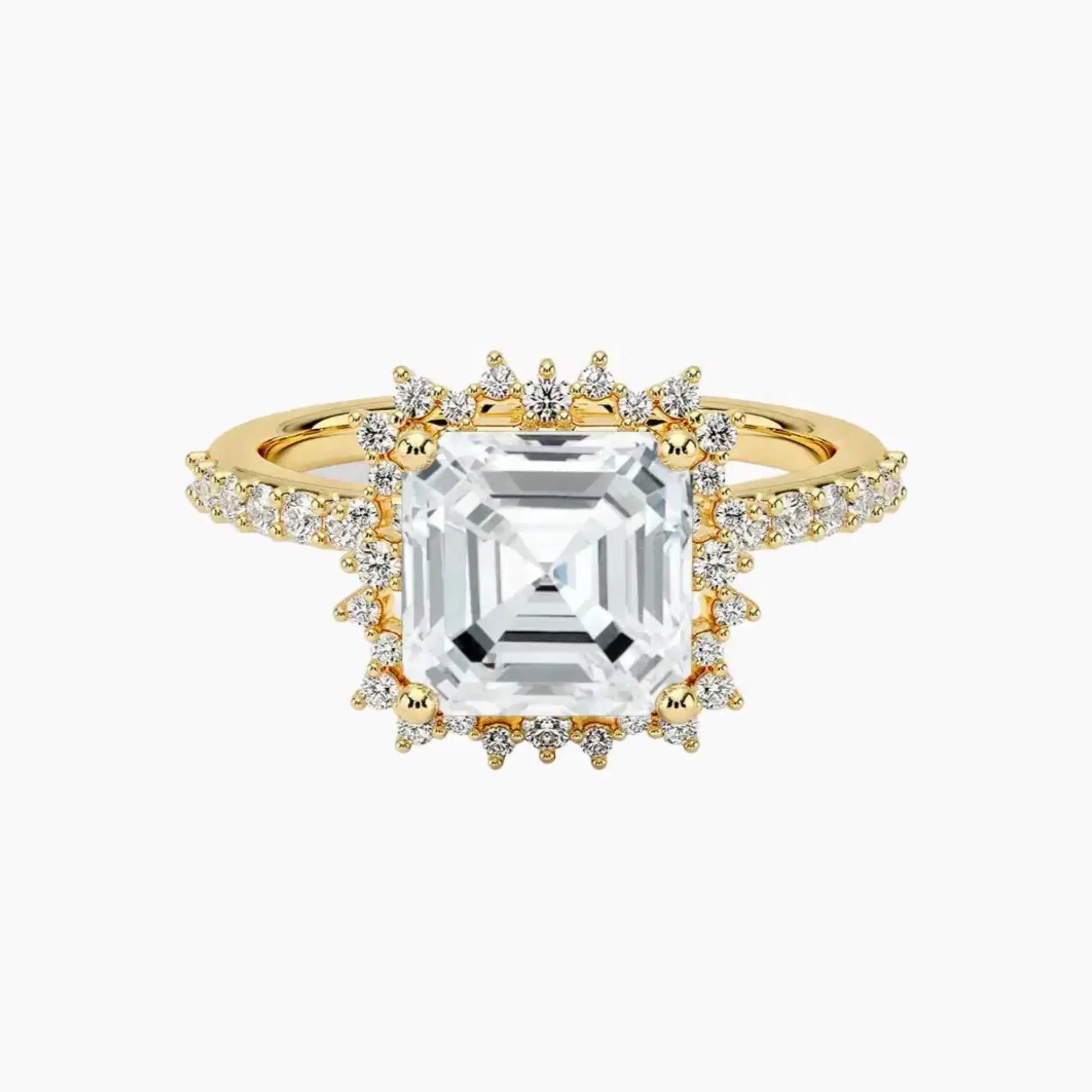 Coraline Asscher Designer 1.5 Carat Lab Grown Diamond Engagement Ring in 14K Yellow Gold