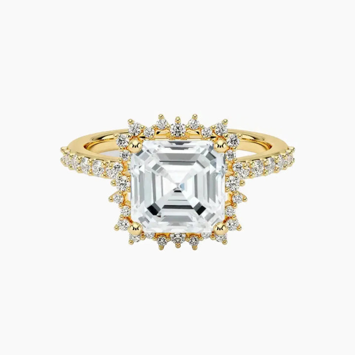 Coraline Asscher Designer 1.5 Carat Lab Grown Diamond Engagement Ring in 14K Yellow Gold