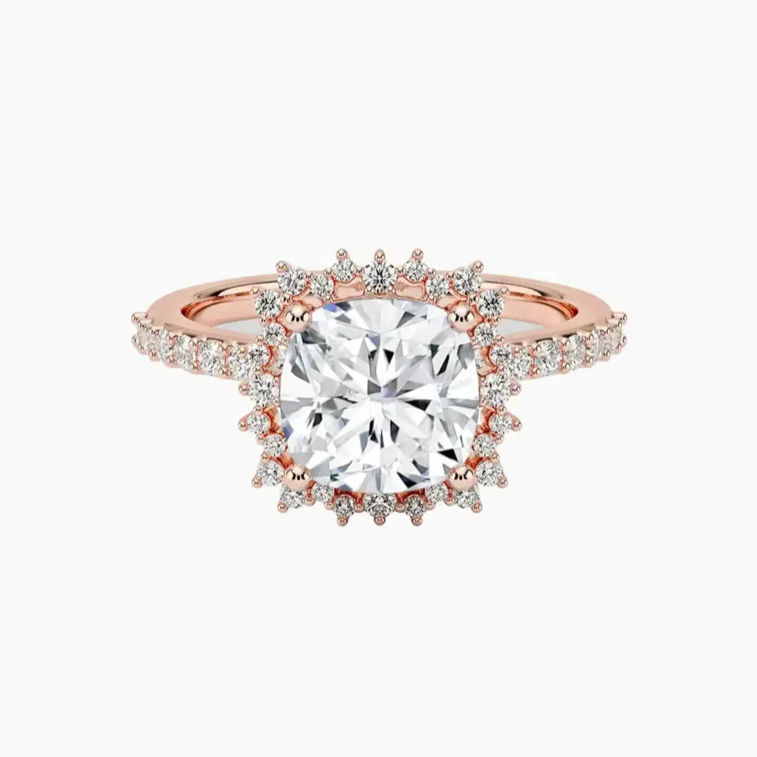Coraline Cushion Designer 2 Carat Lab Grown Diamond Engagement Ring in 14K Yellow Gold