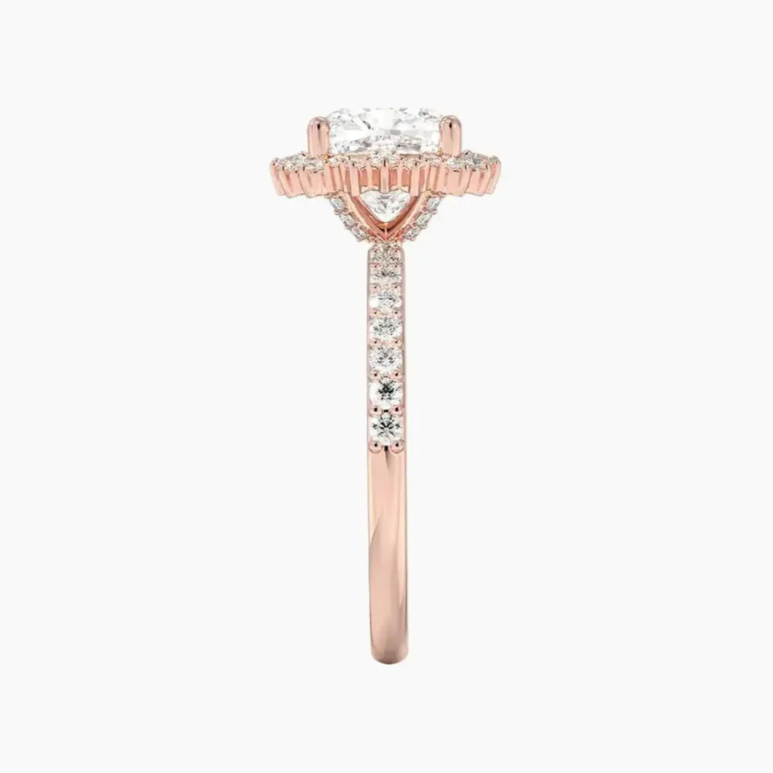 Coraline Cushion Designer 1 Carat Lab Grown Diamond Engagement Ring in 18K Yellow Gold