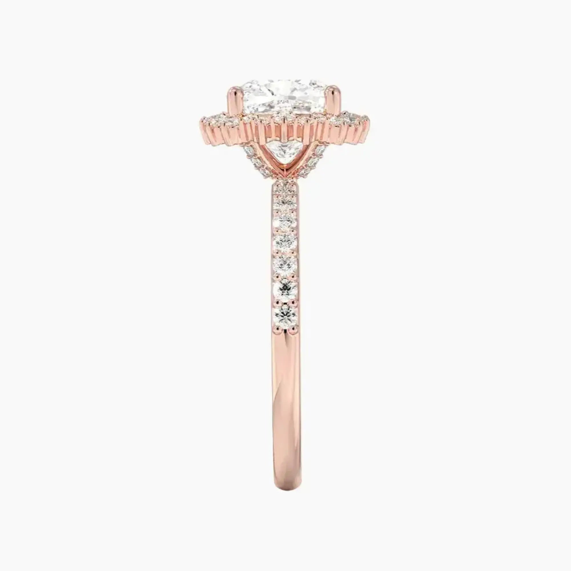 Coraline Cushion Designer 1 Carat Lab Grown Diamond Engagement Ring in 14K Yellow Gold