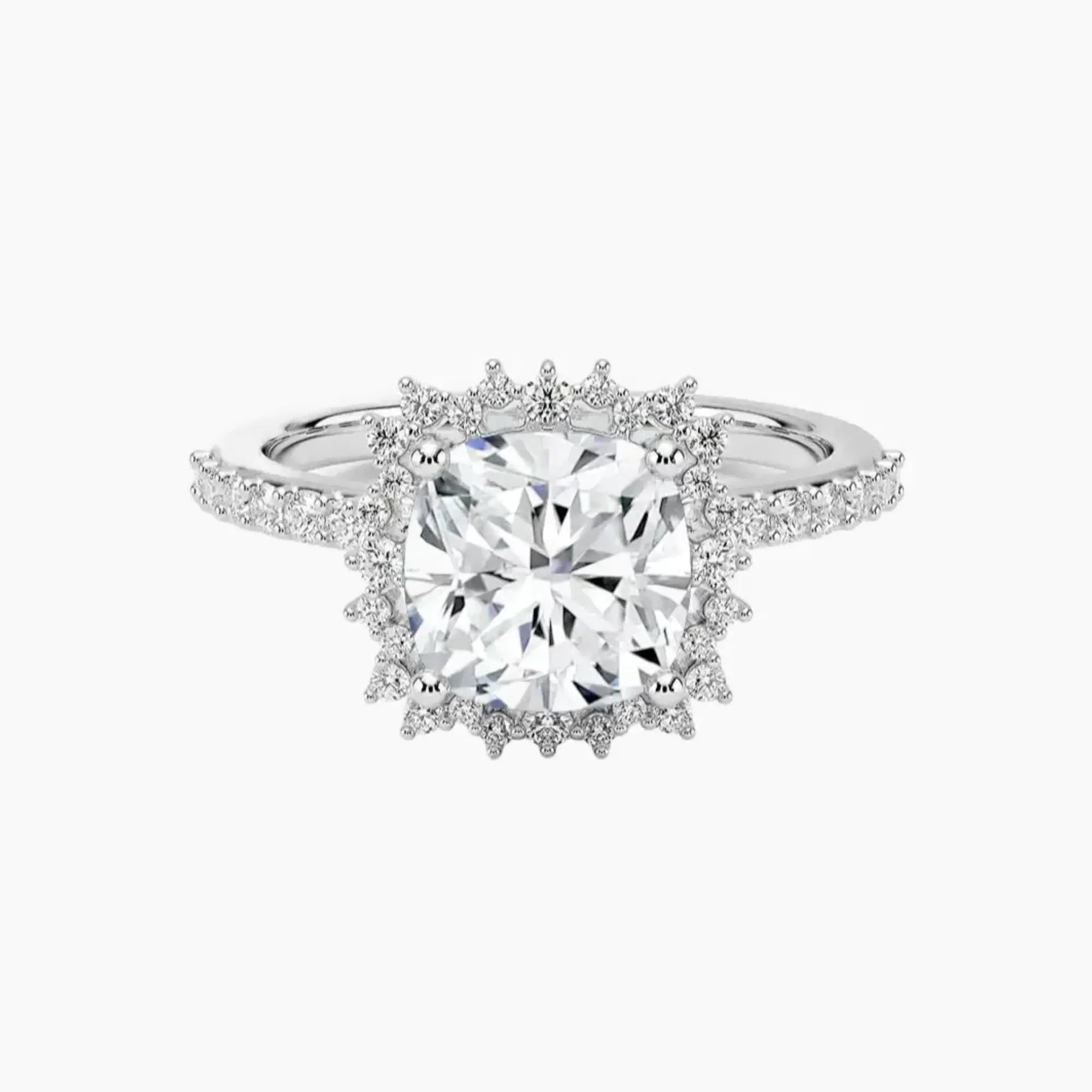 Coraline Cushion Designer Diamond Ring Setting in 18K White Gold
