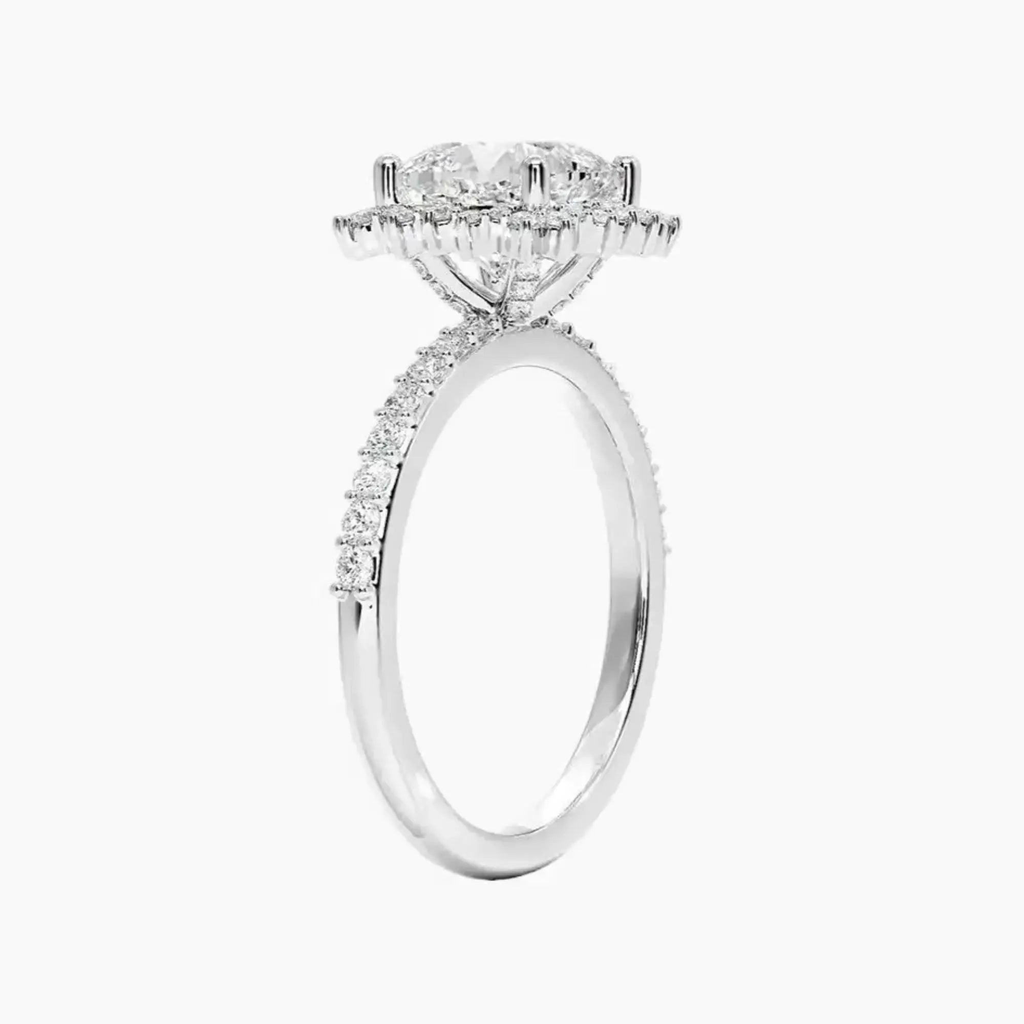 Coraline Cushion Designer 2 Carat Lab Grown Diamond Engagement Ring in 14K Rose Gold