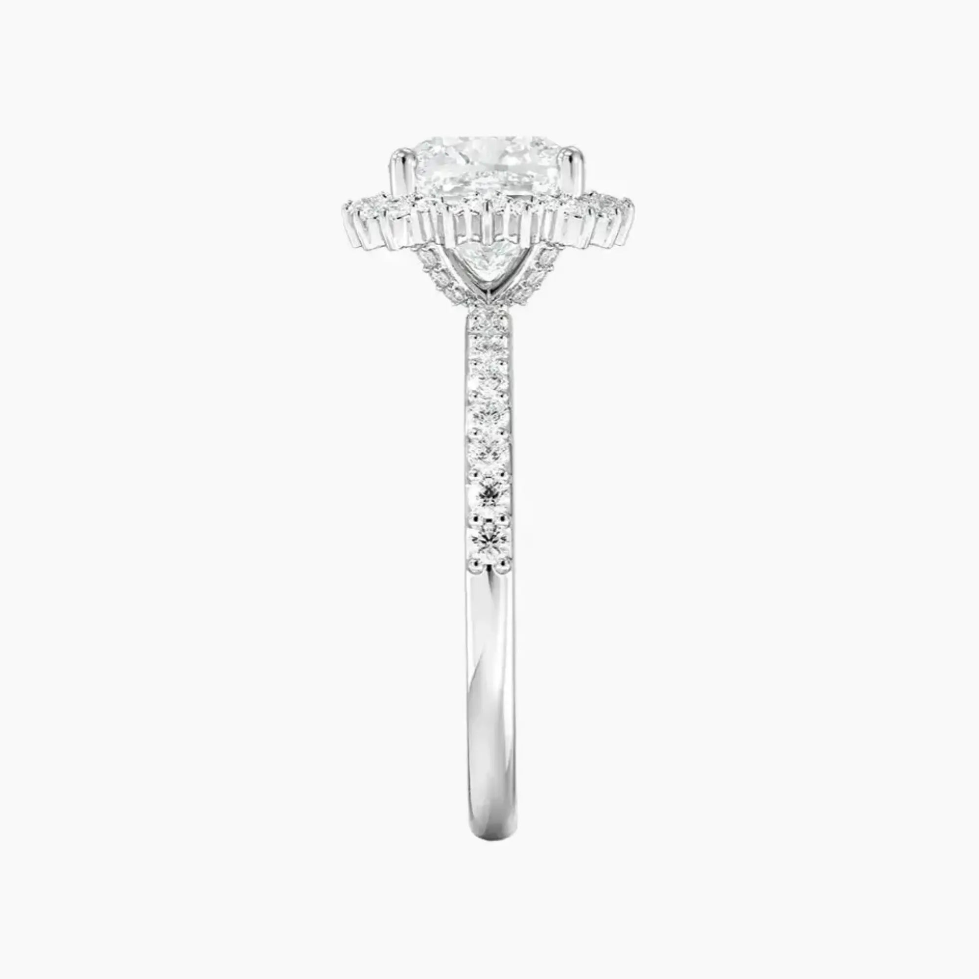 Coraline Cushion Designer 1 Carat Lab Grown Diamond Engagement Ring in 14K White Gold