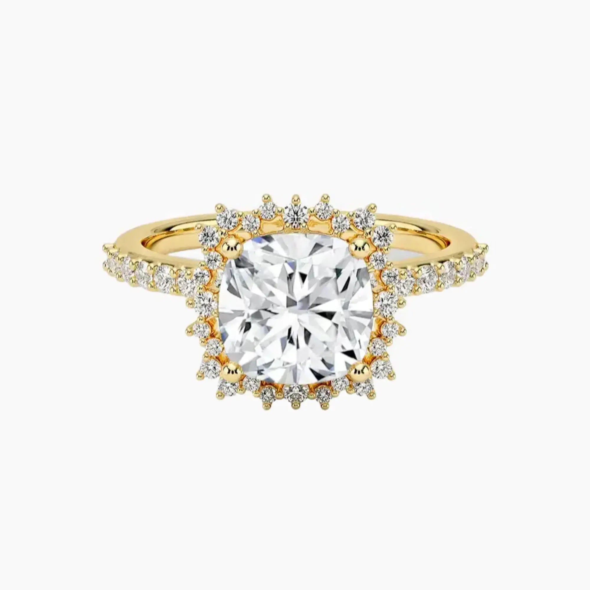 Coraline Cushion Designer 1 Carat Lab Grown Diamond Engagement Ring in 14K Rose Gold