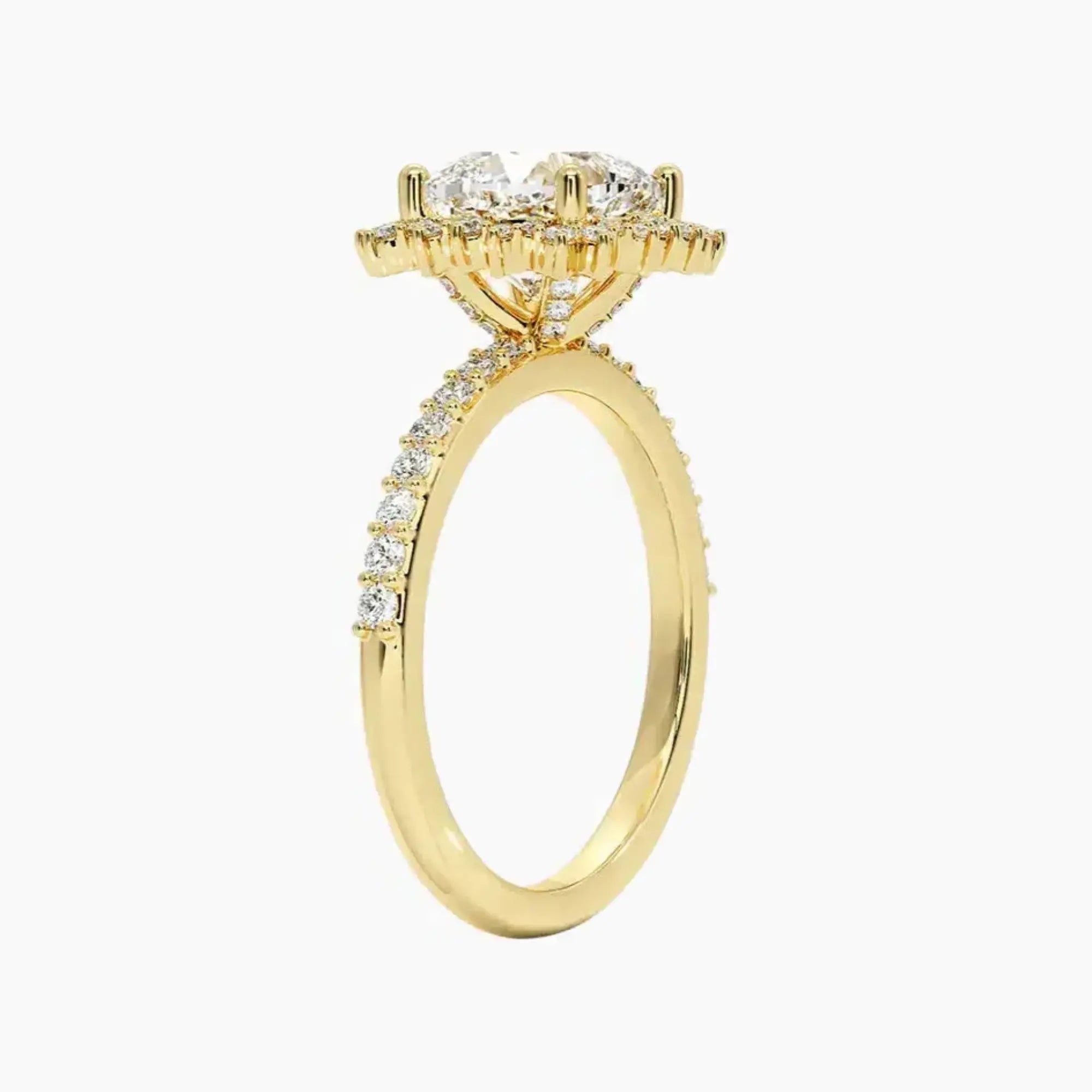 Coraline Cushion Designer Diamond Ring Setting in 18K White Gold