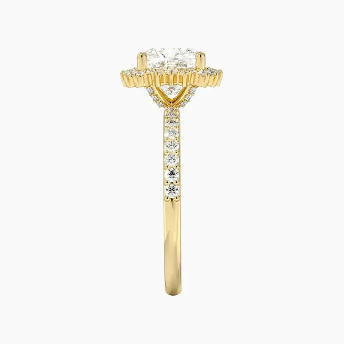 Coraline Cushion Designer 3 Carat Lab Grown Diamond Engagement Ring in 14K Rose Gold