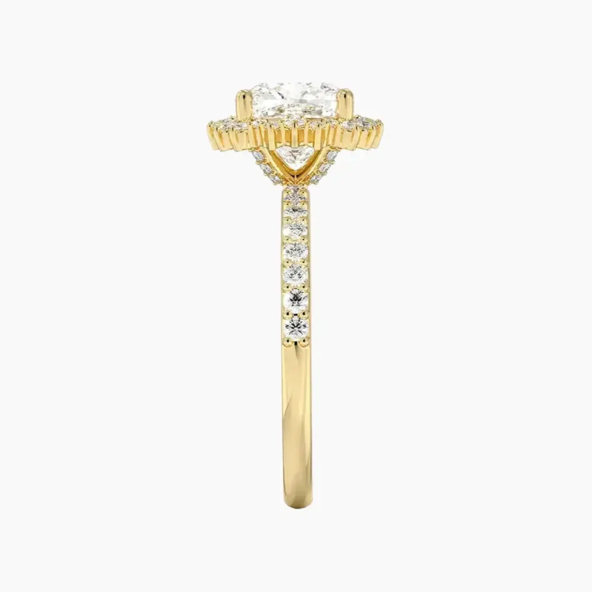 Coraline Cushion Designer 1 Carat Lab Grown Diamond Engagement Ring in 18K White Gold