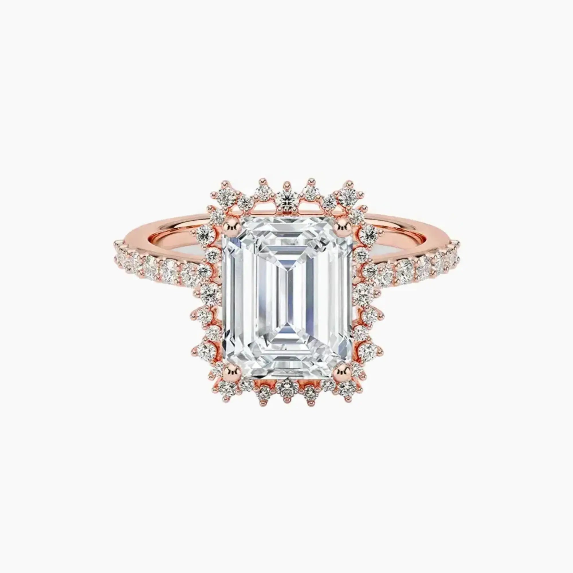 Coraline Emerald Designer 3 Carat Lab Grown Diamond Engagement Ring in 14K Yellow Gold
