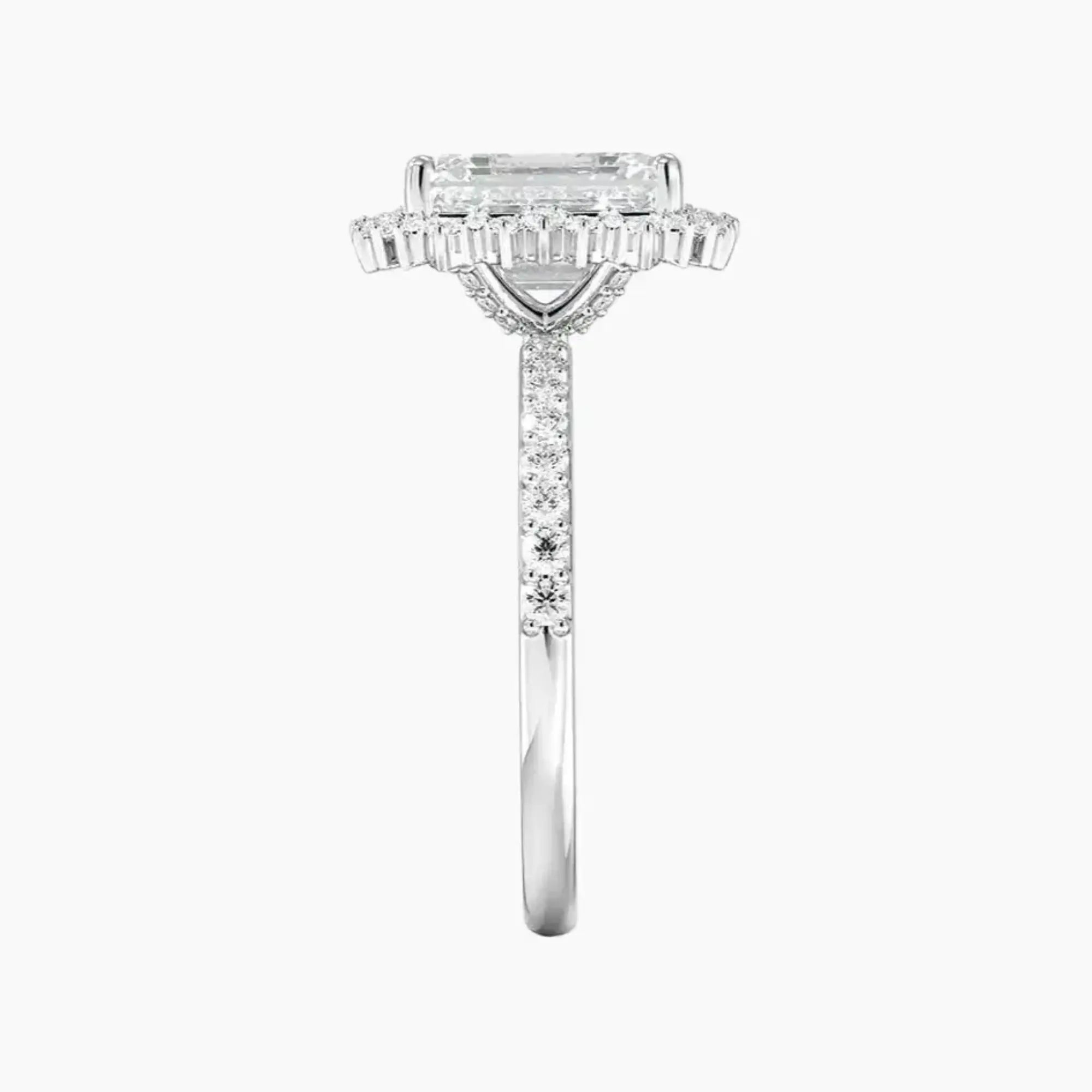 Coraline Emerald Designer 1.5 Carat Lab Grown Diamond Engagement Ring in 14K Rose Gold