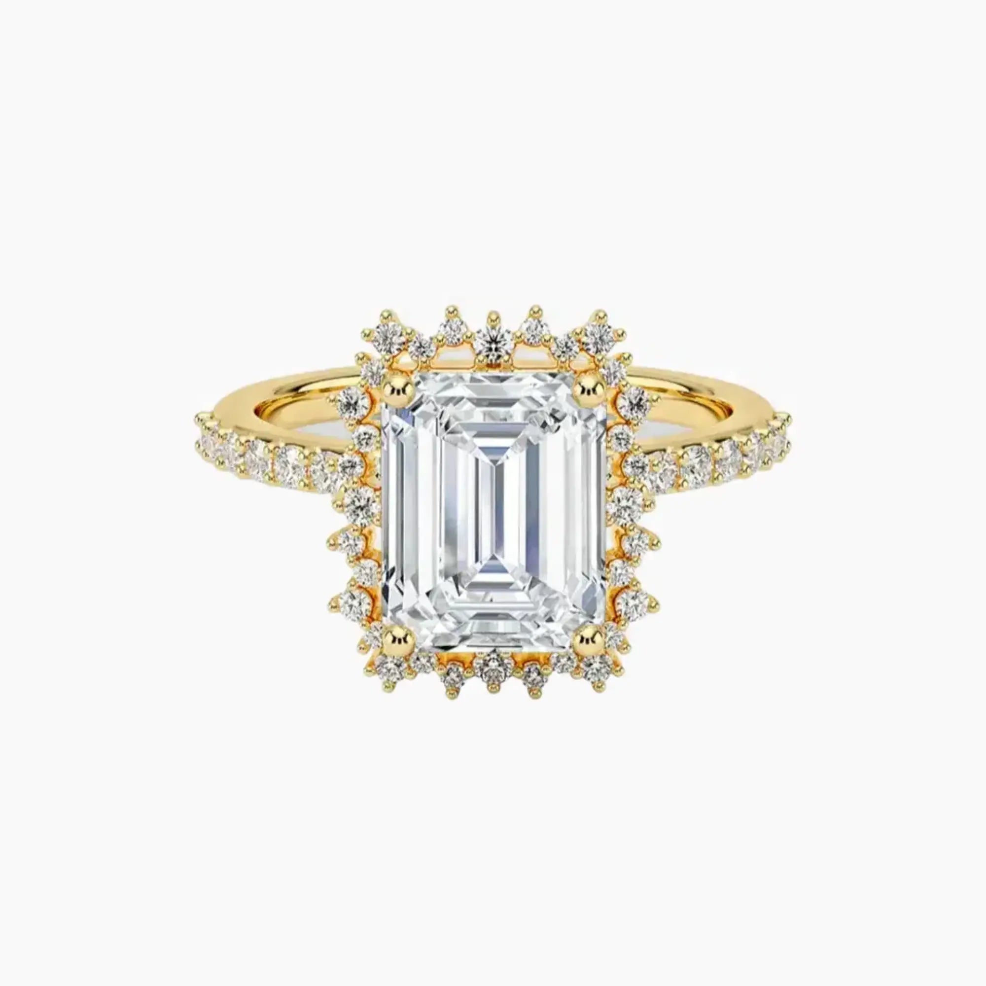 Coraline Emerald Designer Diamond Ring Setting in 14K White Gold