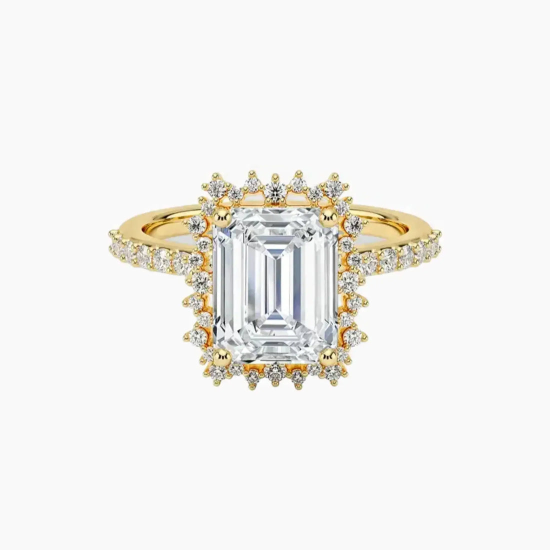 Coraline Emerald Designer Diamond Ring Setting in 14K Yellow Gold