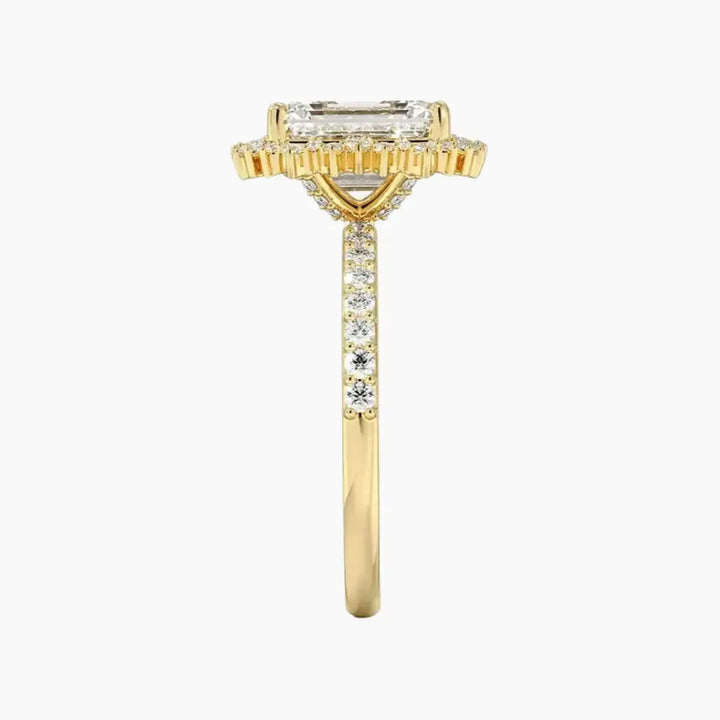 Coraline Emerald Designer 1.5 Carat Lab Grown Diamond Engagement Ring in 18K Rose Gold