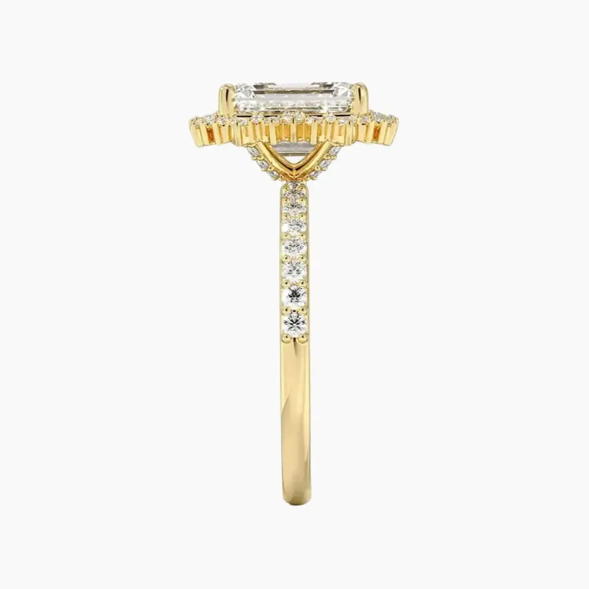 Coraline Emerald Designer Diamond Ring Setting in 14K Rose Gold