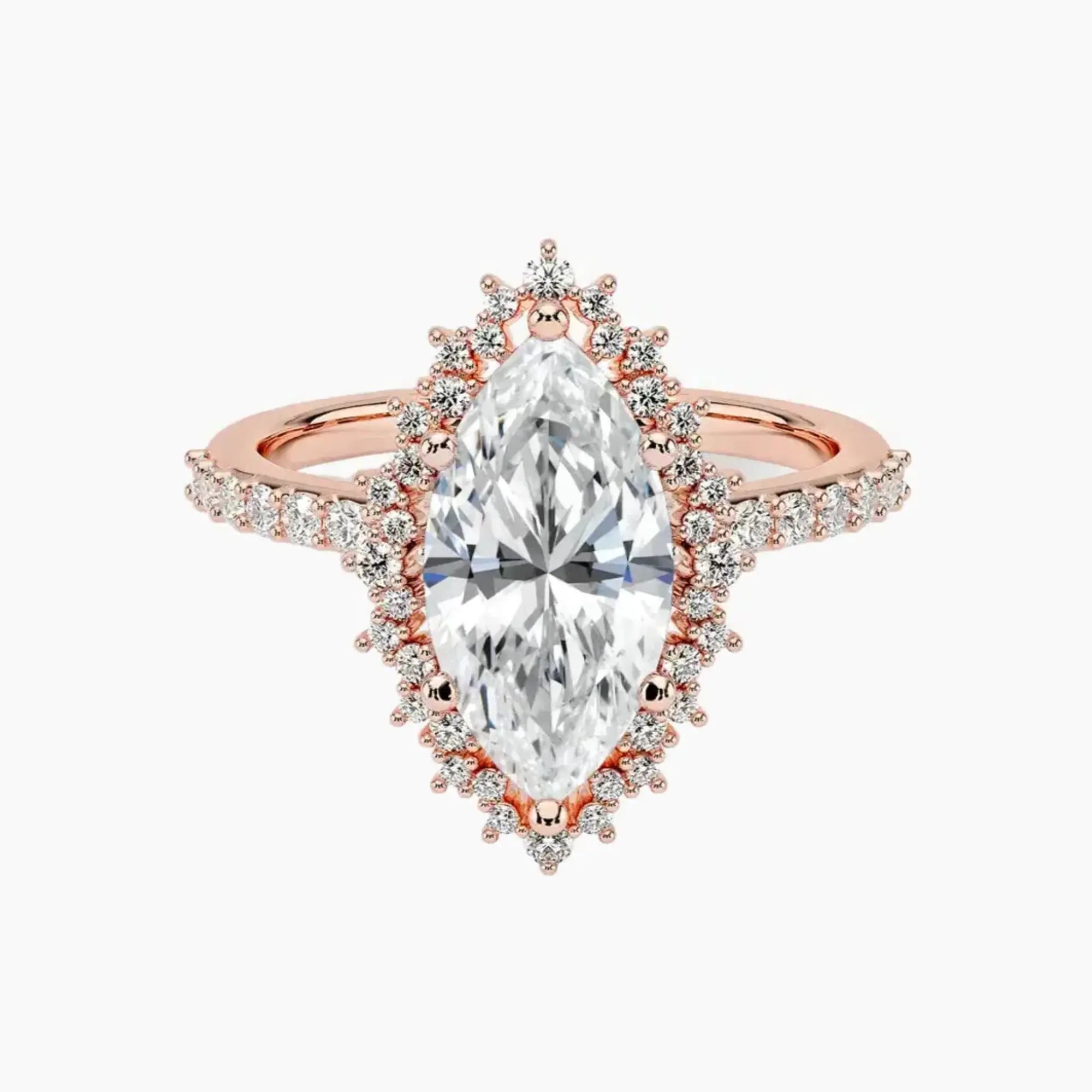 Coraline Marquise Designer 2.5 Carat Lab Grown Diamond Engagement Ring in 18K Rose Gold