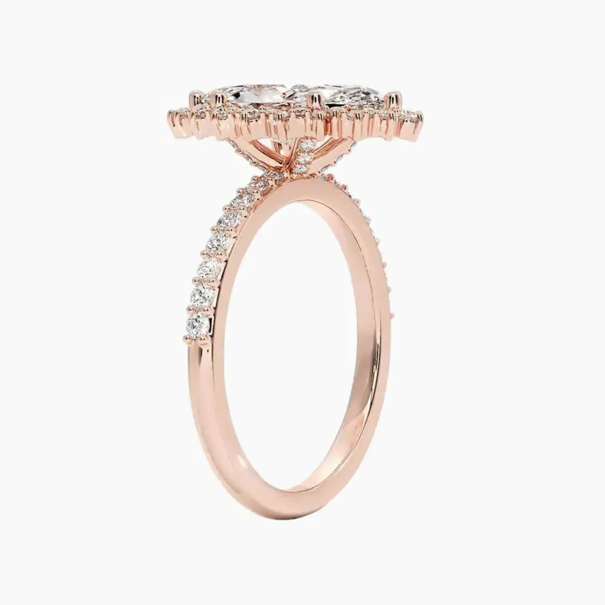 Coraline Marquise Designer Diamond Ring Setting in 14K Rose Gold