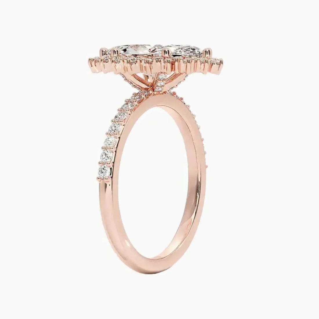 Coraline Marquise Designer Diamond Ring Setting in 14K White Gold