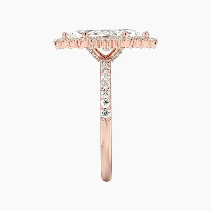Coraline Marquise Designer 1 Carat Lab Grown Diamond Engagement Ring in 14K Yellow Gold