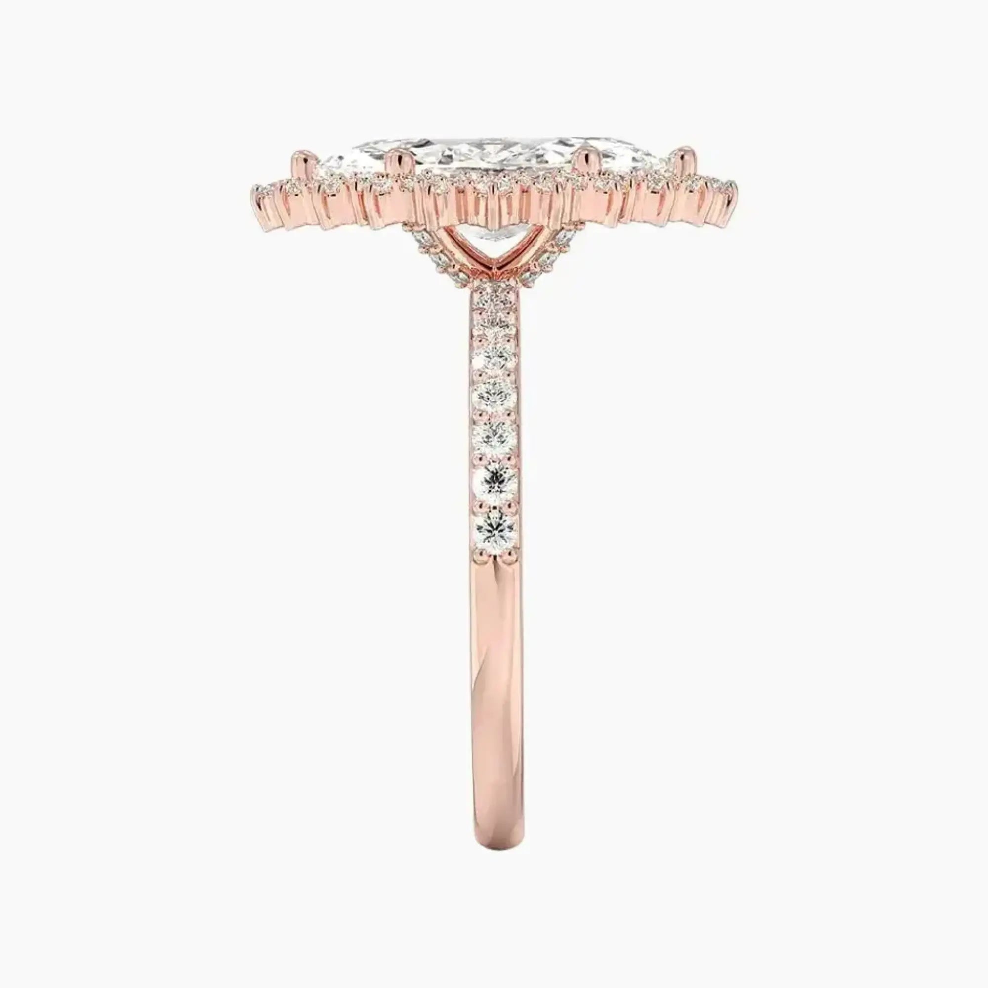 Coraline Marquise Designer 3 Carat Lab Grown Diamond Engagement Ring in 14K Yellow Gold