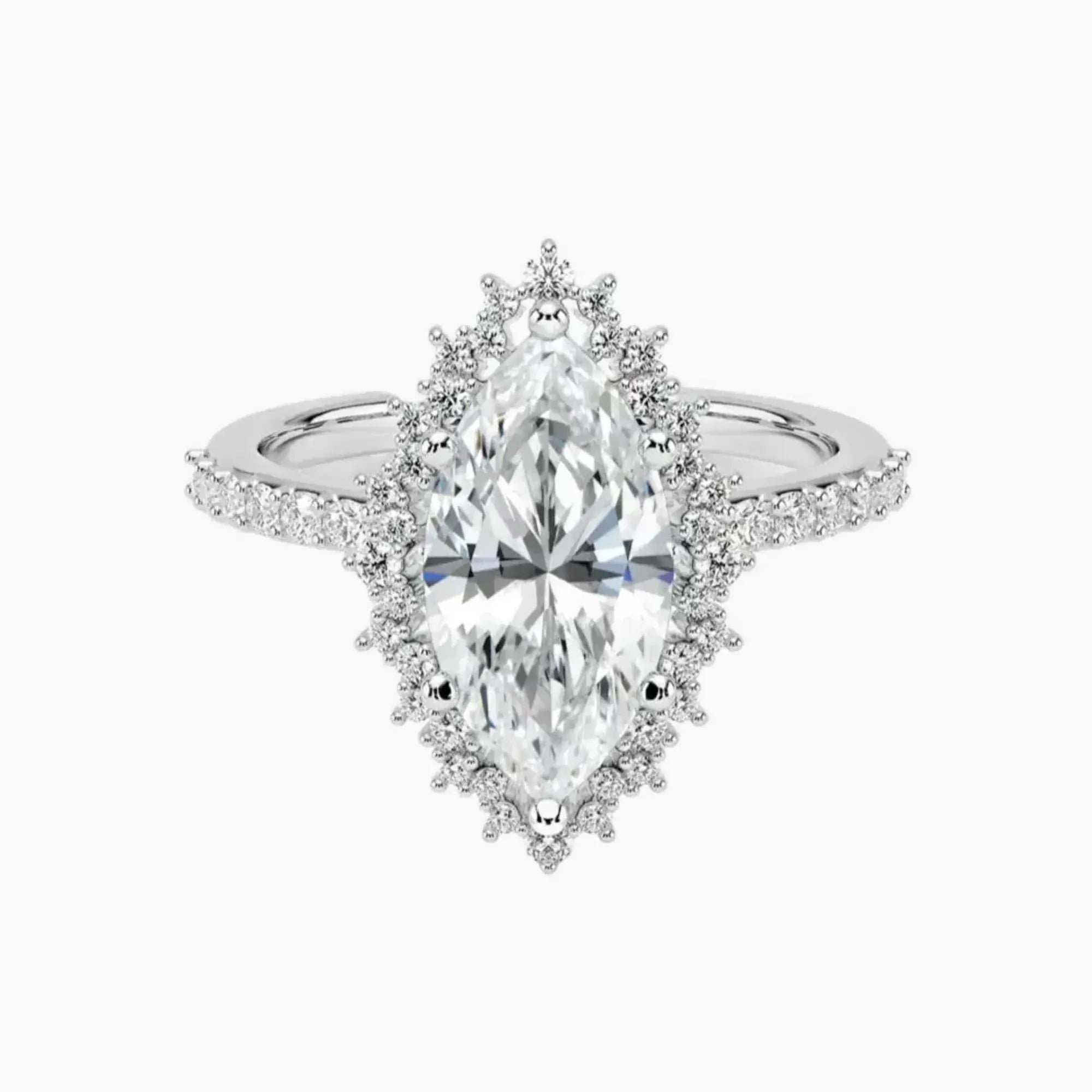 Coraline Marquise Designer 3 Carat Lab Grown Diamond Engagement Ring in 14K Yellow Gold