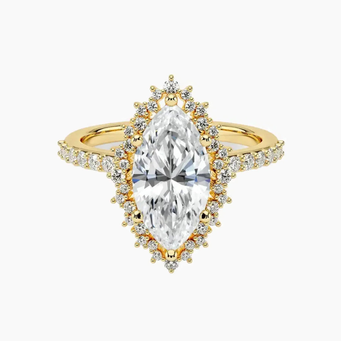 Coraline Marquise Designer Diamond Ring Setting in 18K Yellow Gold